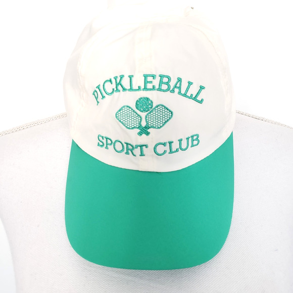 NEW!! Pickleball Sport Club Hat ONE SIZE Womens Baseball Cap Green Off White - Picture 1 of 10